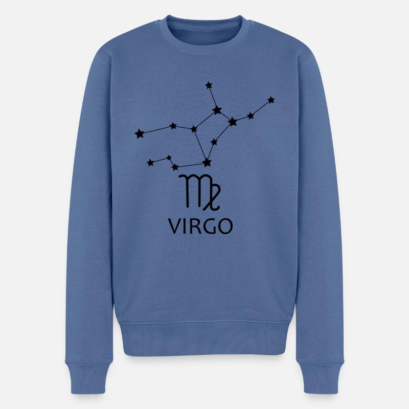 Horoskop Jungfrau Sternbild Jungfrau - Männer Premium Bio Pullover - Taubenblau