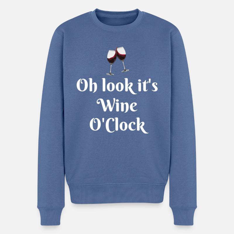 C’est Wine O Clock - Pull Premium bio Homme - bleu pigeon