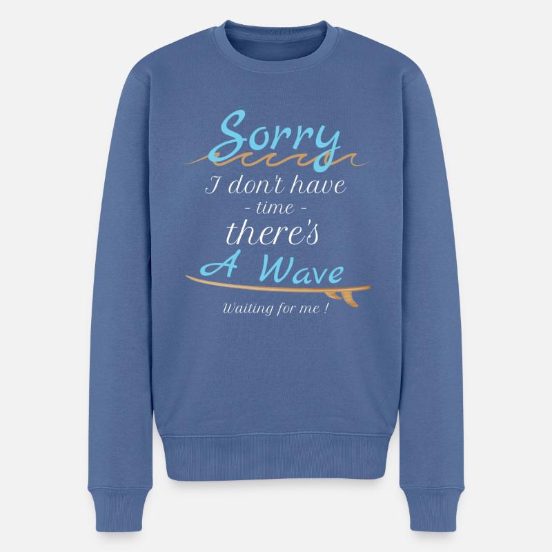 Texte Surfeur En - Pull Premium bio Homme - bleu pigeon