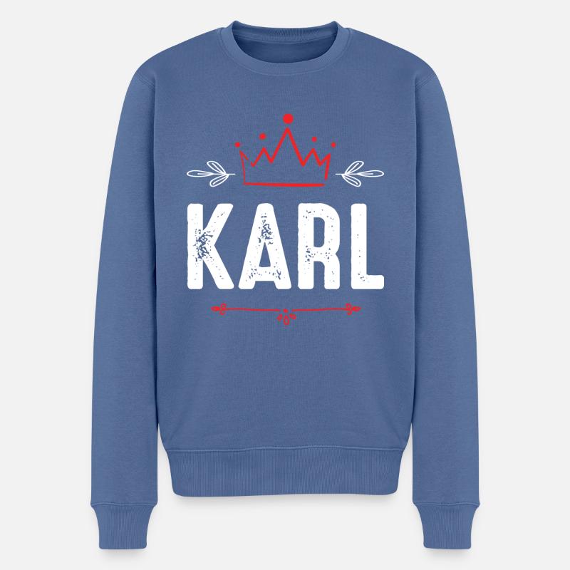 Karl - Männer Premium Bio Pullover - Taubenblau