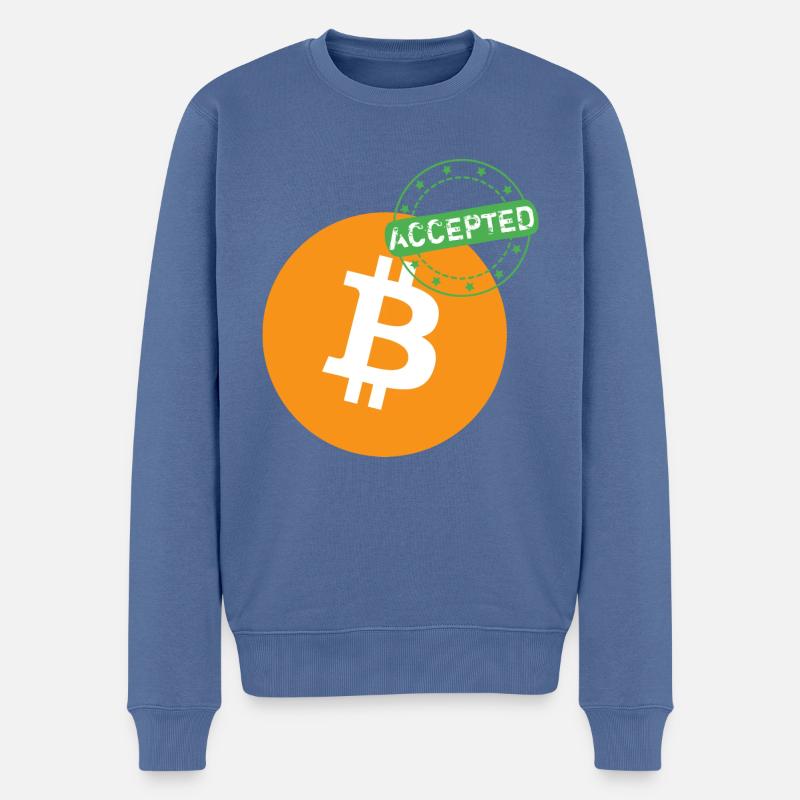 Bitcoin accepté - Pull Premium bio Homme - bleu pigeon