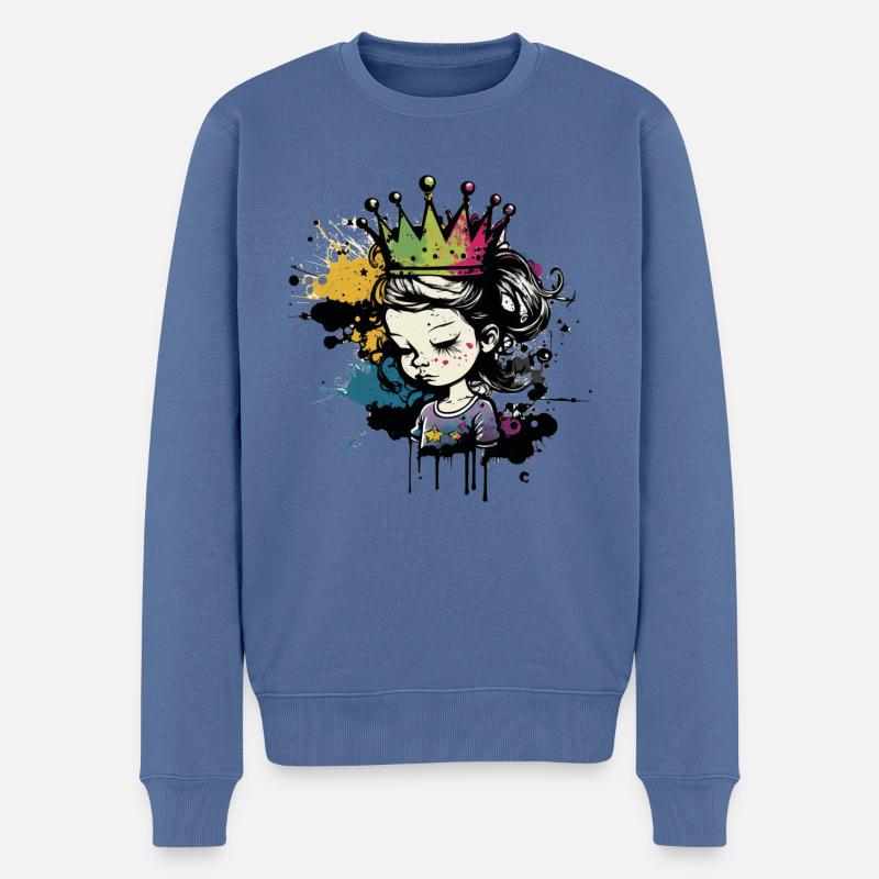 Goutte de peinture Princess Graffiti - Pull Premium bio Homme - bleu pigeon