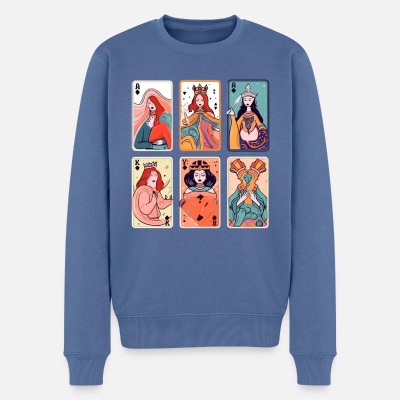 Tarotkarten - Männer Premium Bio Pullover - Taubenblau