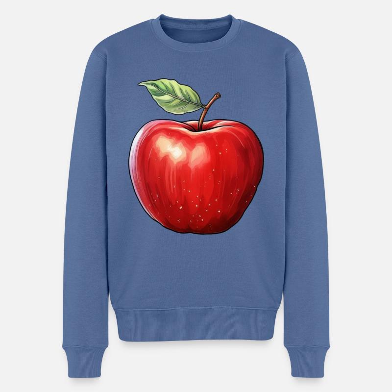 Apfel - Männer Premium Bio Pullover - Taubenblau