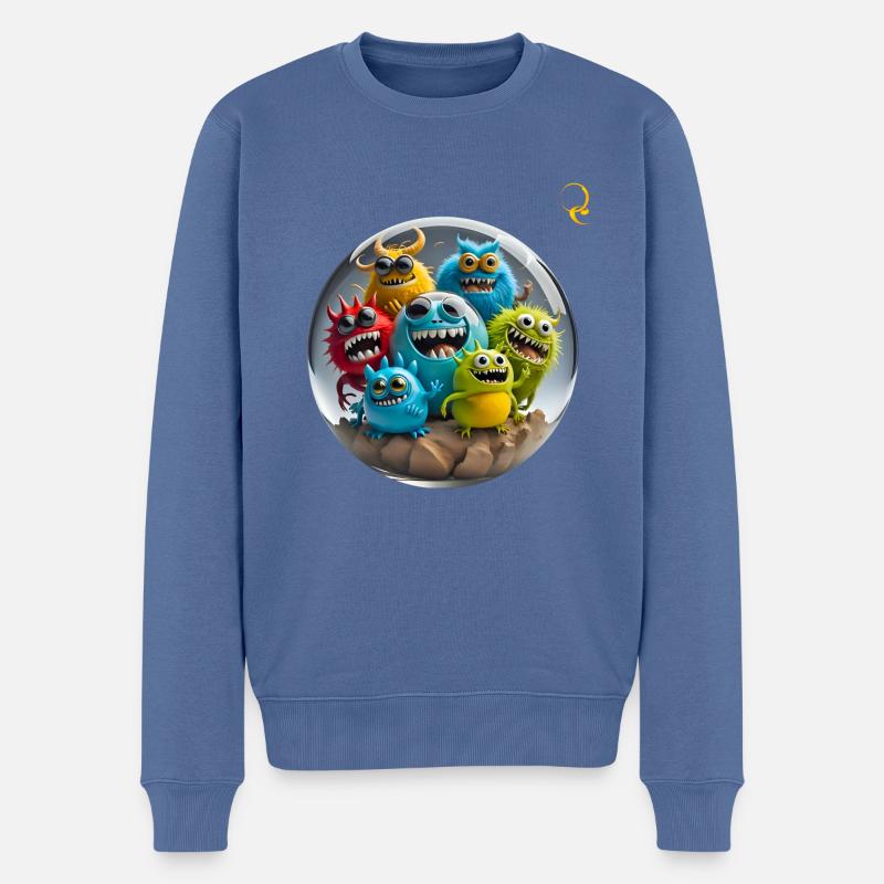 FREUNDESKREIS - Männer Premium Bio Pullover - Taubenblau