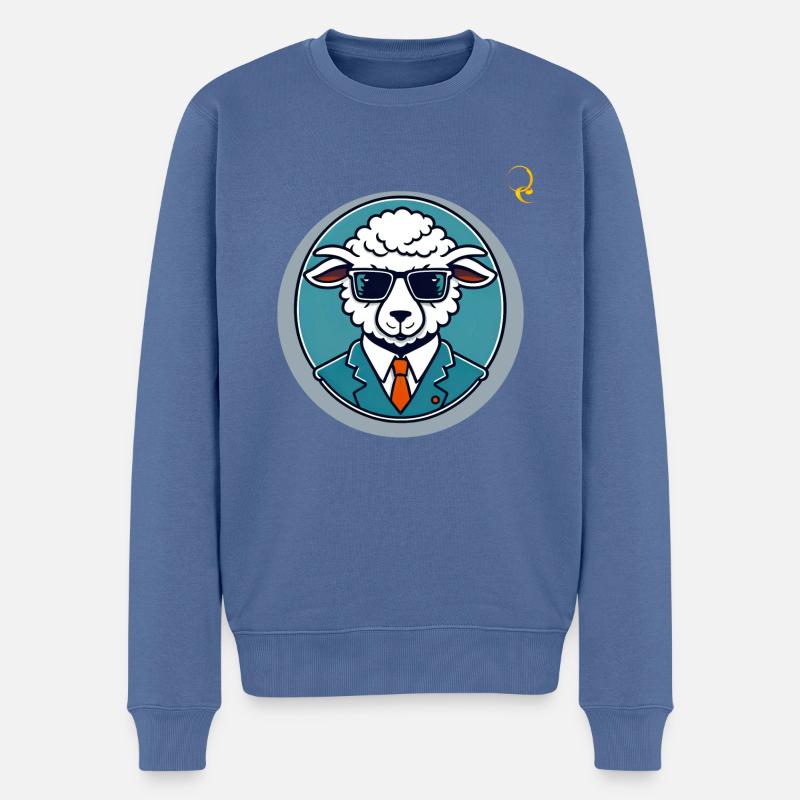 TÊTE DE MOUTON - Pull Premium bio Homme - bleu pigeon