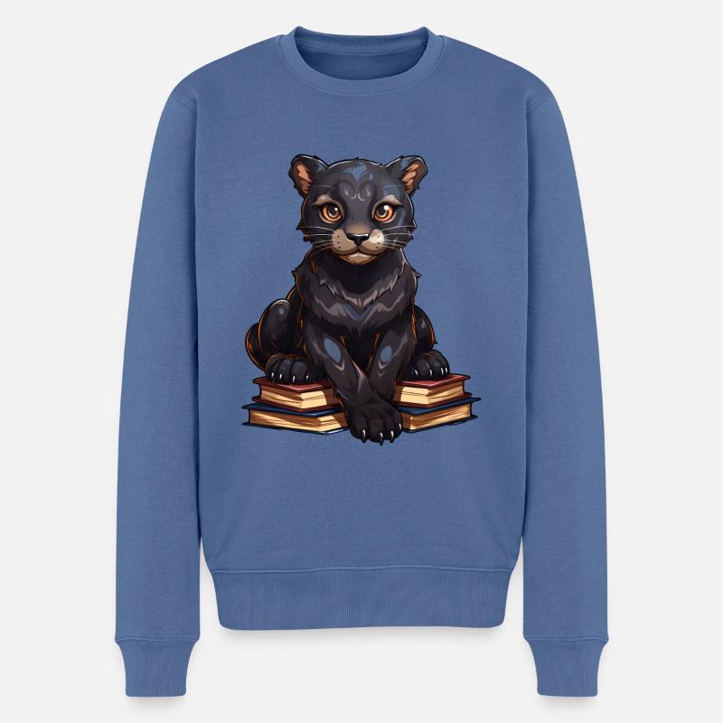 Panther - Männer Premium Bio Pullover - Taubenblau