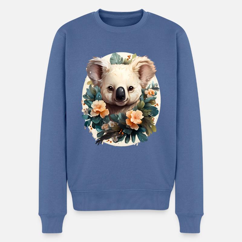 Koala - Pull Premium bio Homme - bleu pigeon