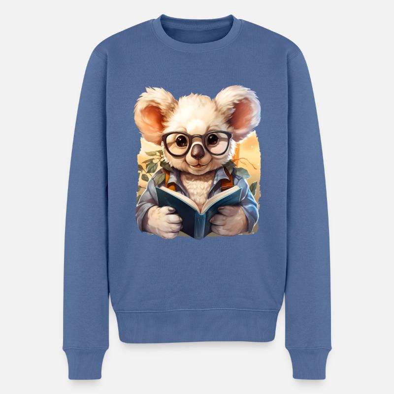 Koala - Männer Premium Bio Pullover - Taubenblau