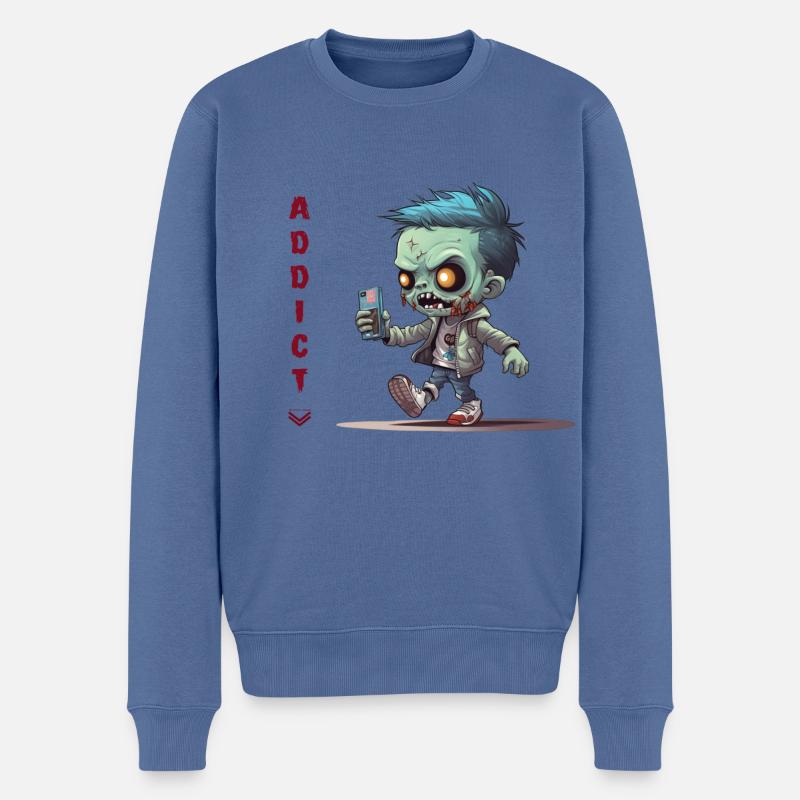 Handyholiker - Männer Premium Bio Pullover - Taubenblau