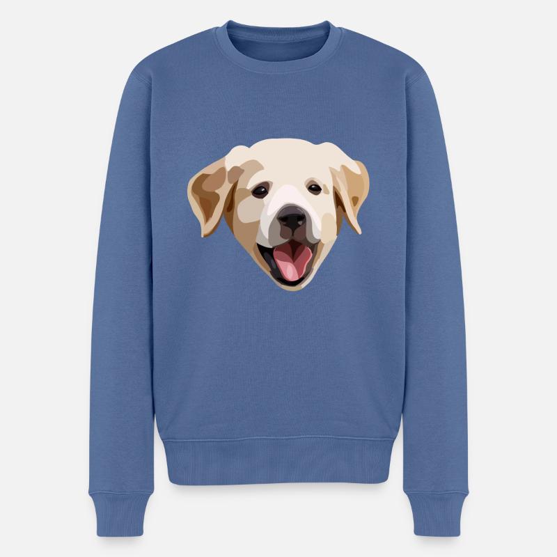 Golden Retriever / Labrador Welpe - Männer Premium Bio Pullover - Taubenblau