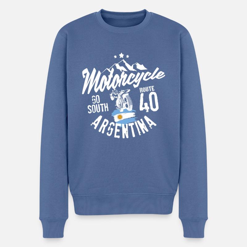 Motorcycle road trip Argentina - Pull Premium bio Homme - bleu pigeon
