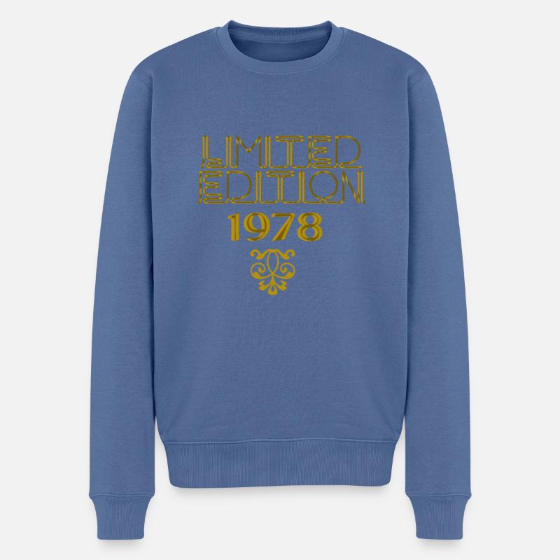1978,limited edition,gold,ornament - Männer Premium Bio Pullover - Taubenblau