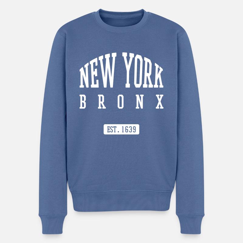 Bronx - Männer Premium Bio Pullover - Taubenblau