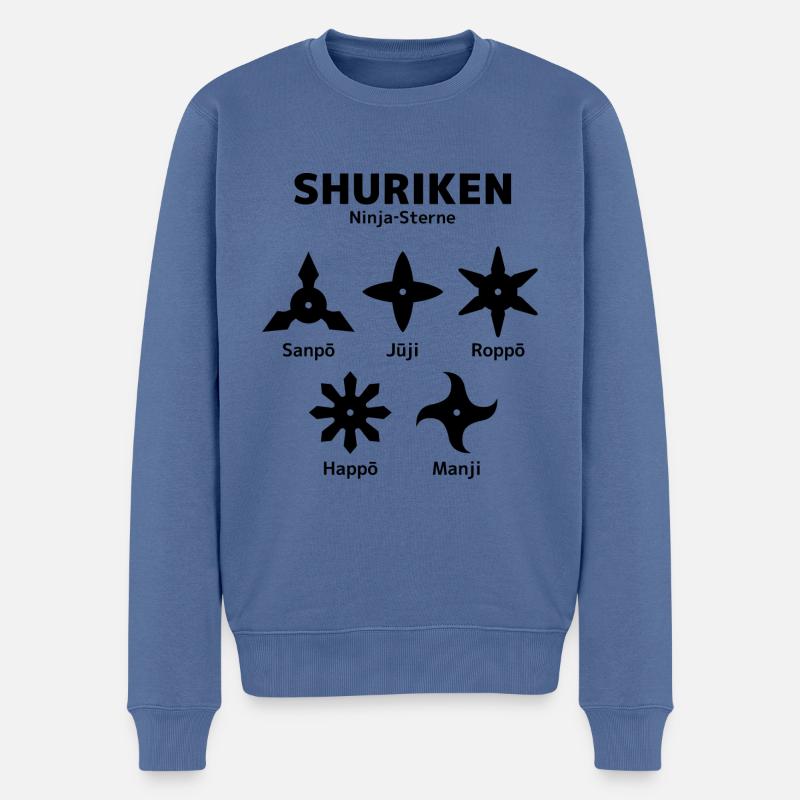 Shuriken - Ninja Sterne - Männer Premium Bio Pullover - Taubenblau