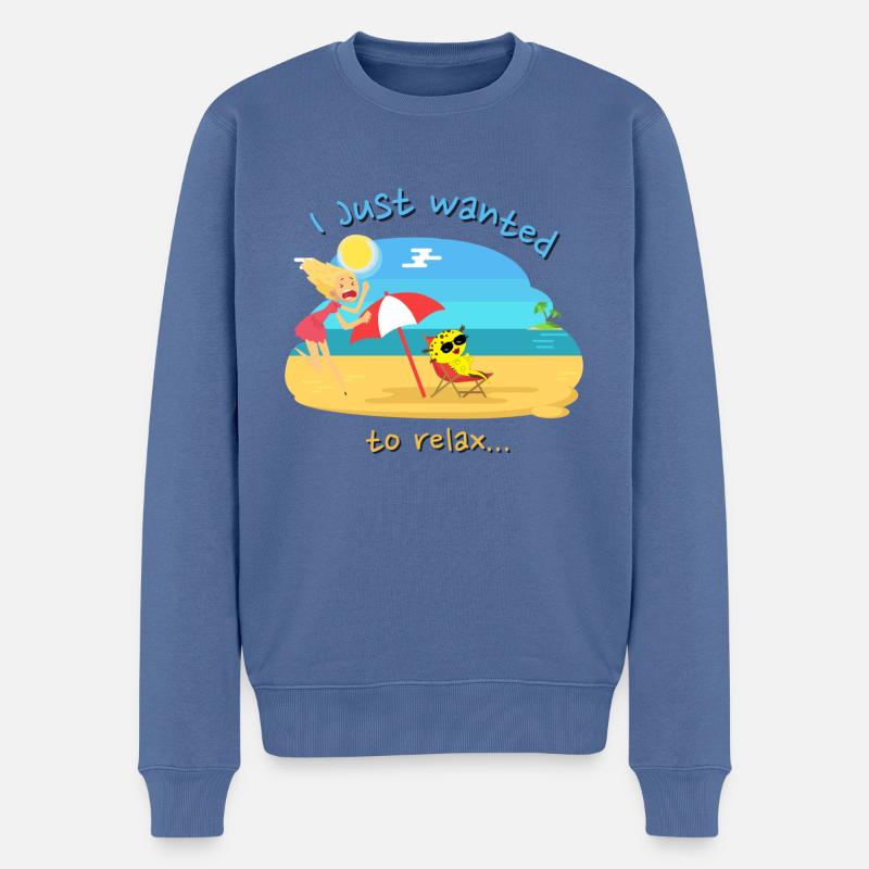Ich wollte mich einfach nur entspannen - Männer Premium Bio Pullover - Taubenblau