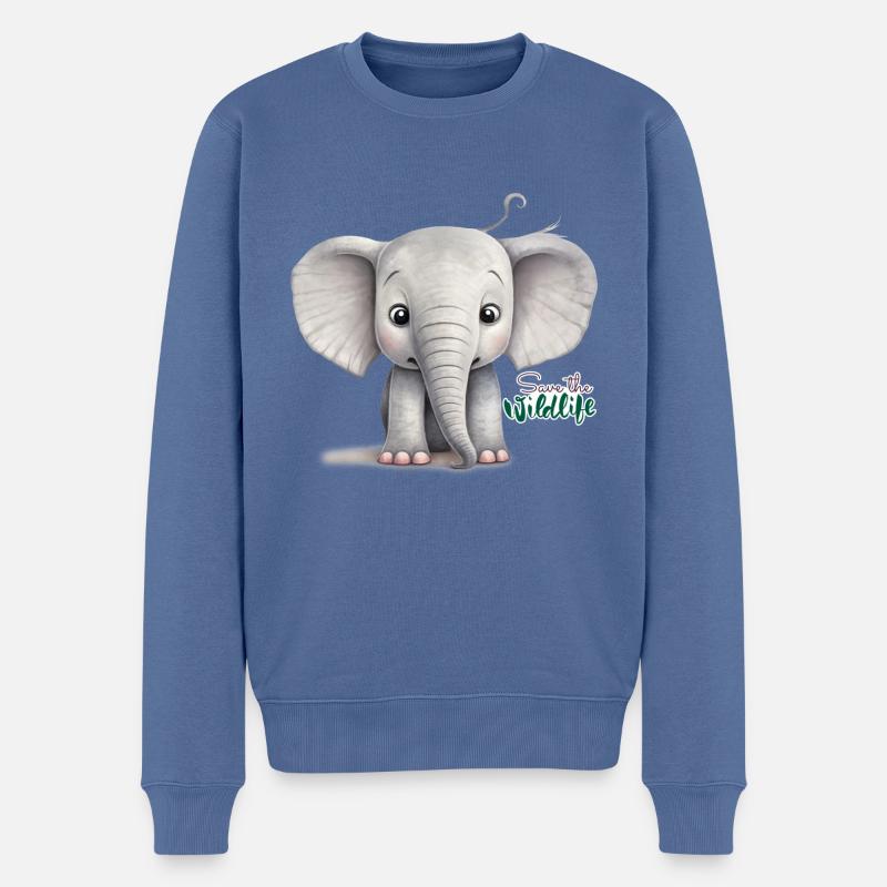 Save the wildlife !! - Männer Premium Bio Pullover - Taubenblau