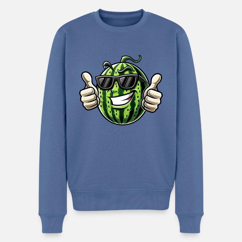 Coole Melone Fruchtig Sonnenbrille Südfrucht - Männer Premium Bio Pullover - Taubenblau