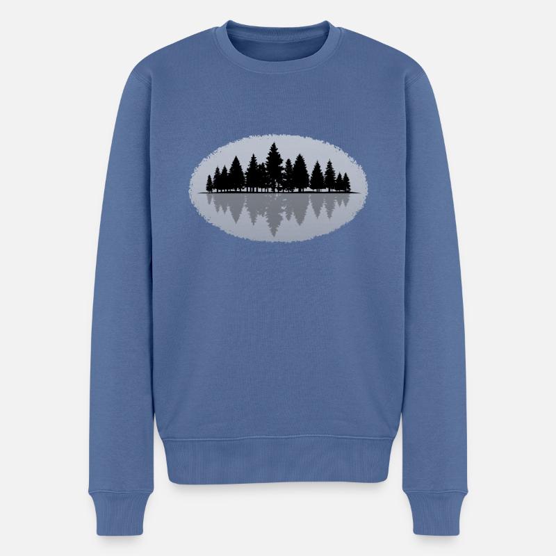 Wald Forest - Männer Premium Bio Pullover - Taubenblau