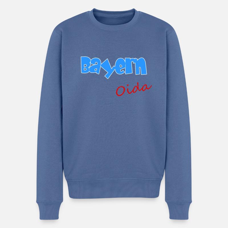Bayern Oida - Männer Premium Bio Pullover - Taubenblau
