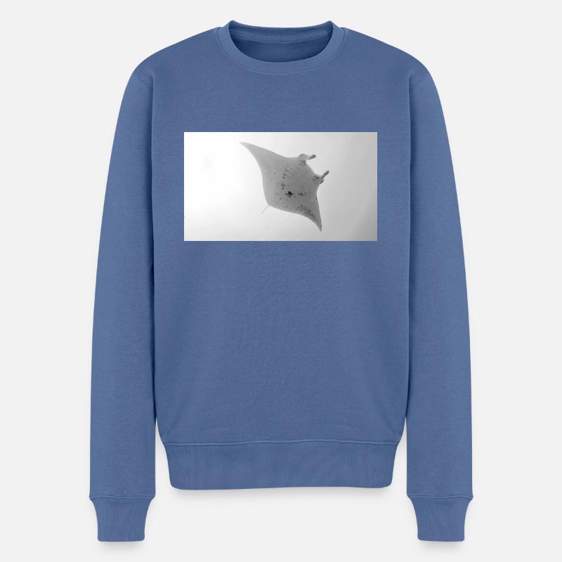 Manta - Männer Premium Bio Pullover - Taubenblau