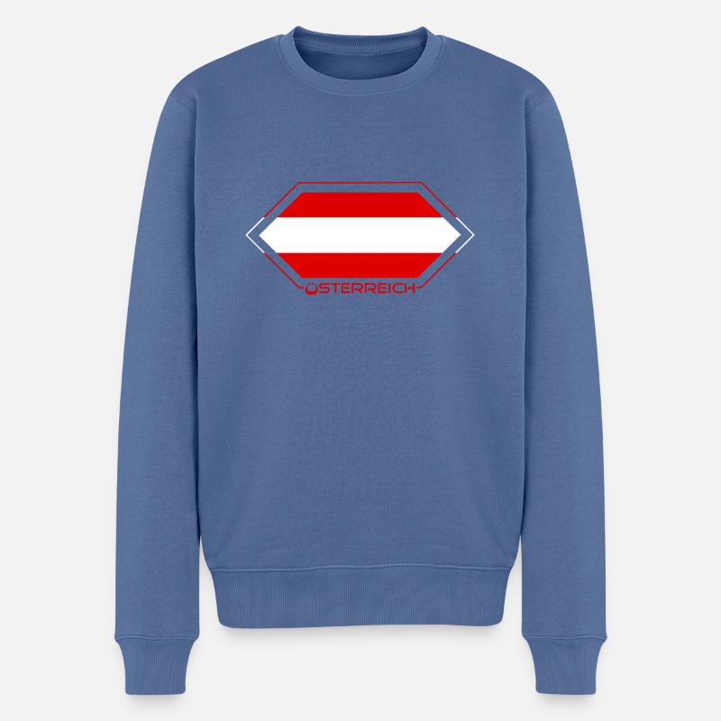 Österreich - Männer Premium Bio Pullover - Taubenblau