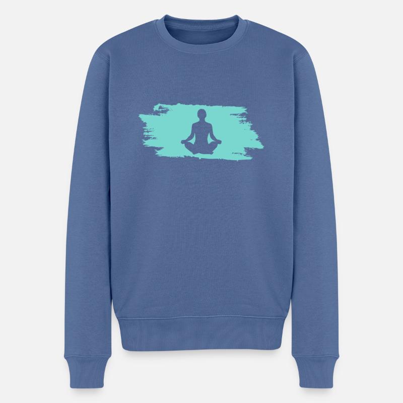 Om Yoga - Männer Premium Bio Pullover - Taubenblau