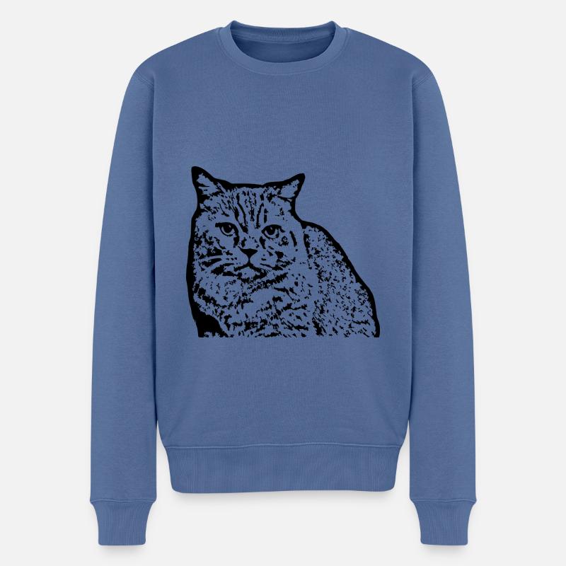 britisch Kurzhaar Katze schwarz Katze Kätzchen - Männer Premium Bio Pullover - Taubenblau