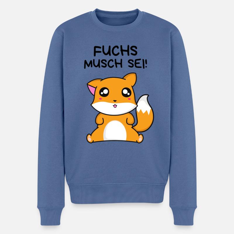 Fuchs musch sei | Spruch schwäbisch lustig - Männer Premium Bio Pullover - Taubenblau