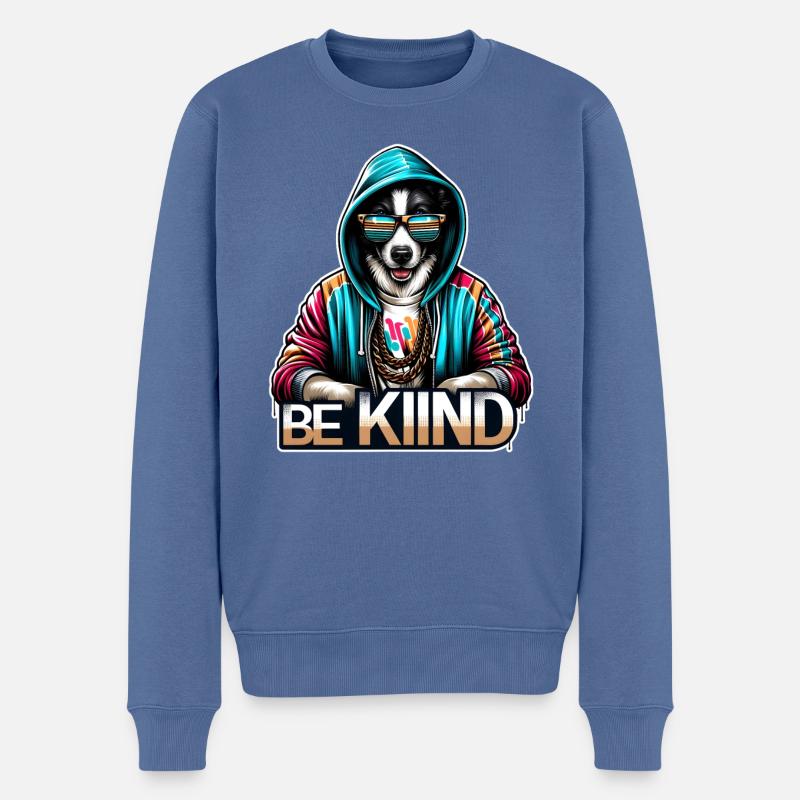 Cool-Dog Sommer Vibes - Männer Premium Bio Pullover - Taubenblau