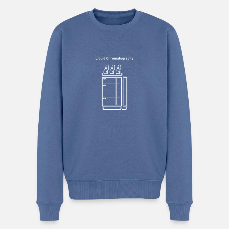 Chromatographie en phase liquide - Pull Premium bio Homme - bleu pigeon
