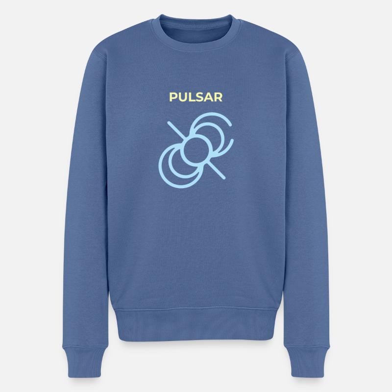 Pulsierende Radioquelle - Männer Premium Bio Pullover - Taubenblau