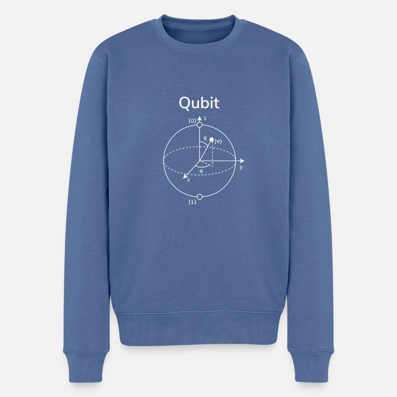 Qubit Quantum Bit - Pull Premium bio Homme - bleu pigeon