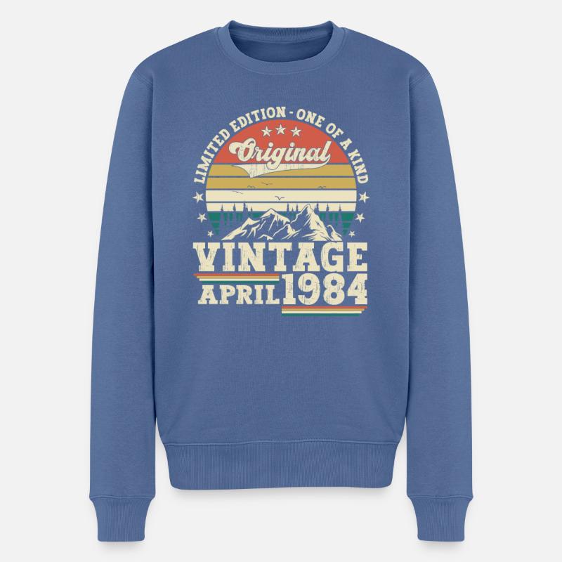 39. Geburtstag Mann Original April Jahrgang 1984 - Männer Premium Bio Pullover - Taubenblau