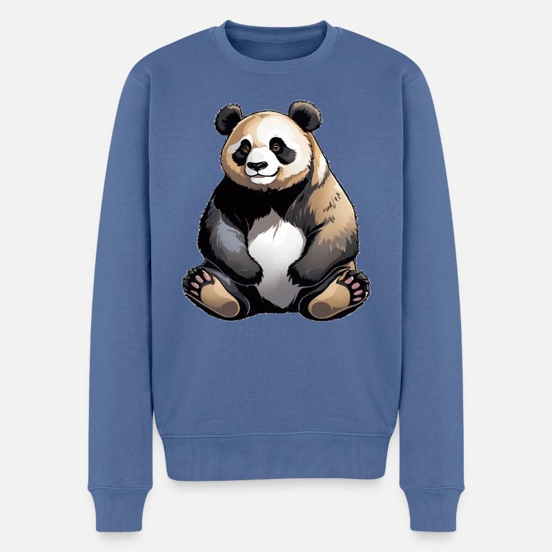 Panda - Conception d’animaux mignons - Pull Premium bio Homme - bleu pigeon