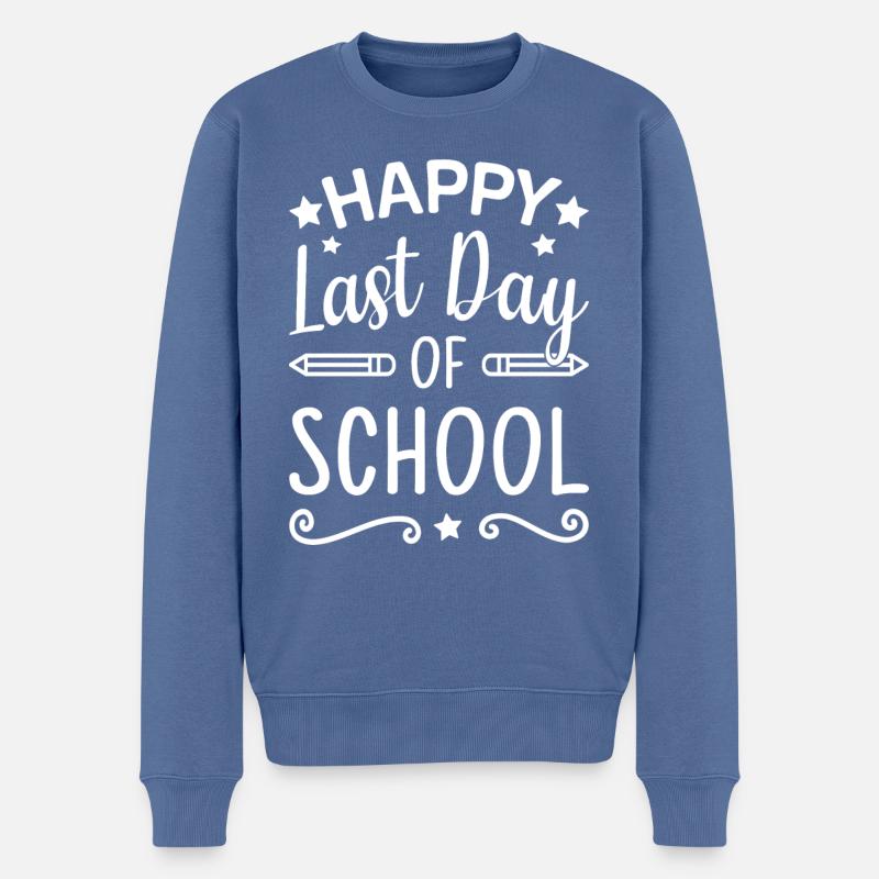 Dernier jour d’école - Pull Premium bio Homme - bleu pigeon