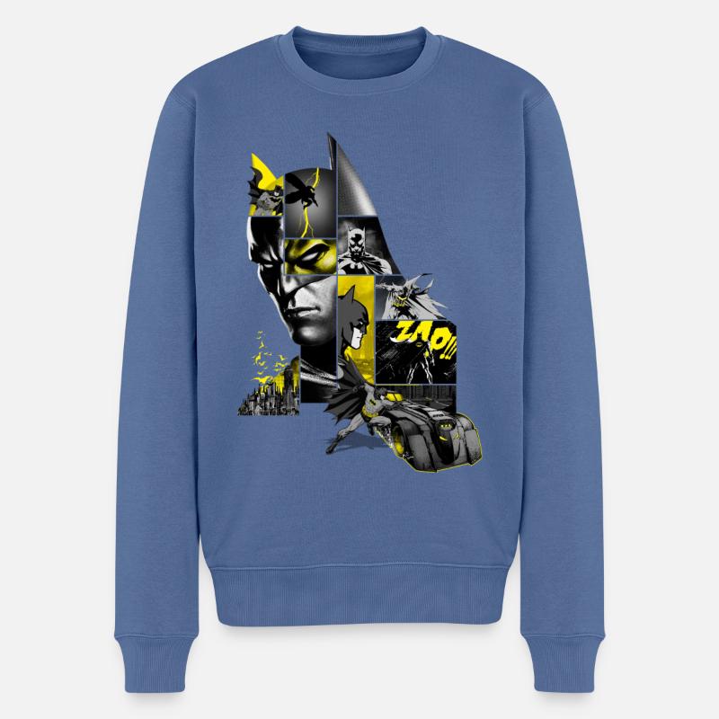 Batman 80 Jahre Action Batmobil - Männer Premium Bio Pullover - Taubenblau