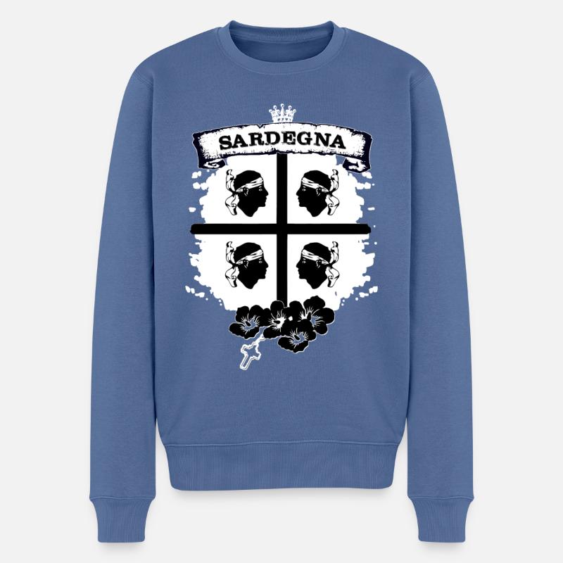 Sardegna - Pull Premium bio Homme - bleu pigeon