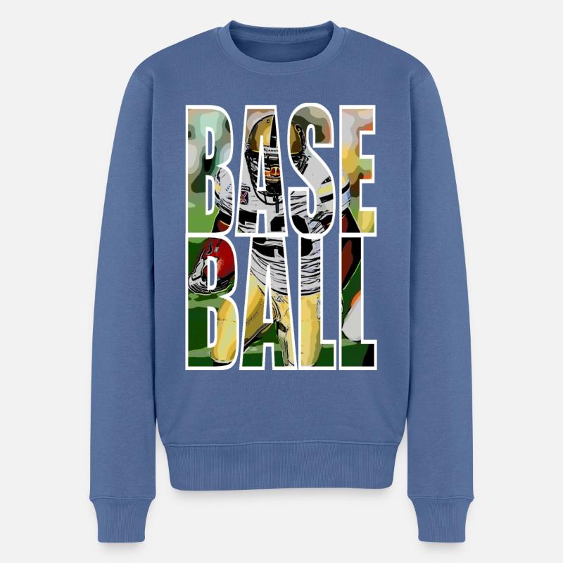 BASEBALL - Pull Premium bio Homme - bleu pigeon