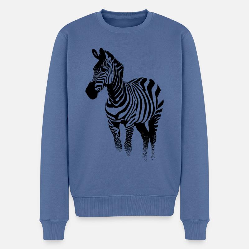 Zebra - Männer Premium Bio Pullover - Taubenblau