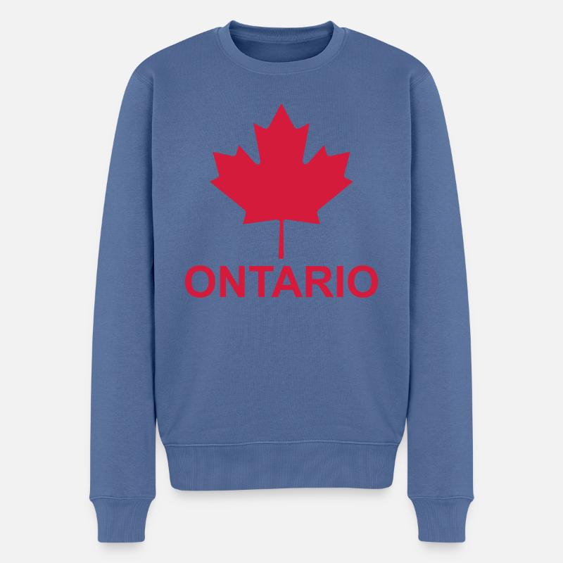 Ontario - Männer Premium Bio Pullover - Taubenblau