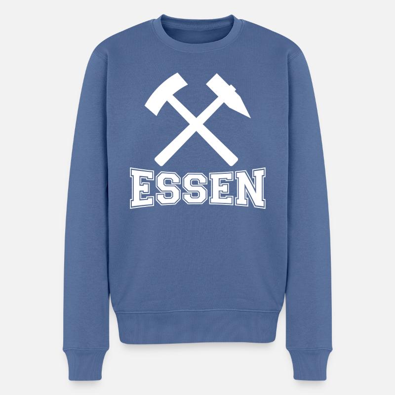 Essen - Männer Premium Bio Pullover - Taubenblau