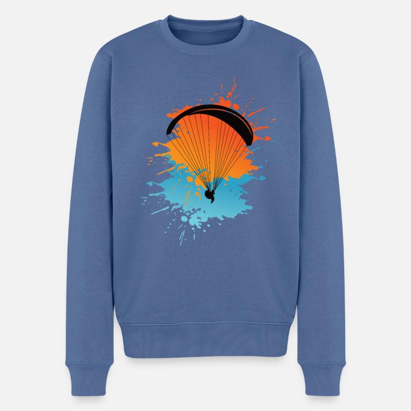Paragleiter paragleiten farbexplosion - Männer Premium Bio Pullover - Taubenblau