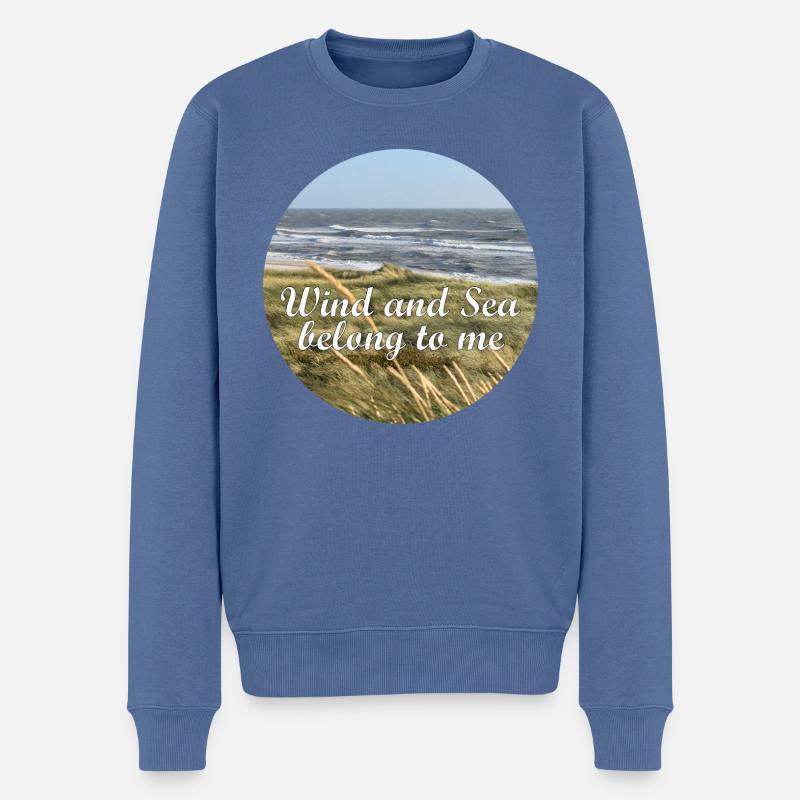 Wind and Sea, belong to me - Männer Premium Bio Pullover - Taubenblau