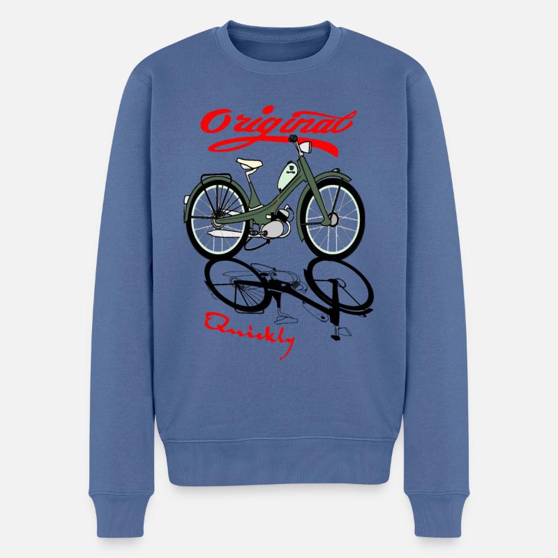 NSU Quickly Mofa Kult - Männer Premium Bio Pullover - Taubenblau