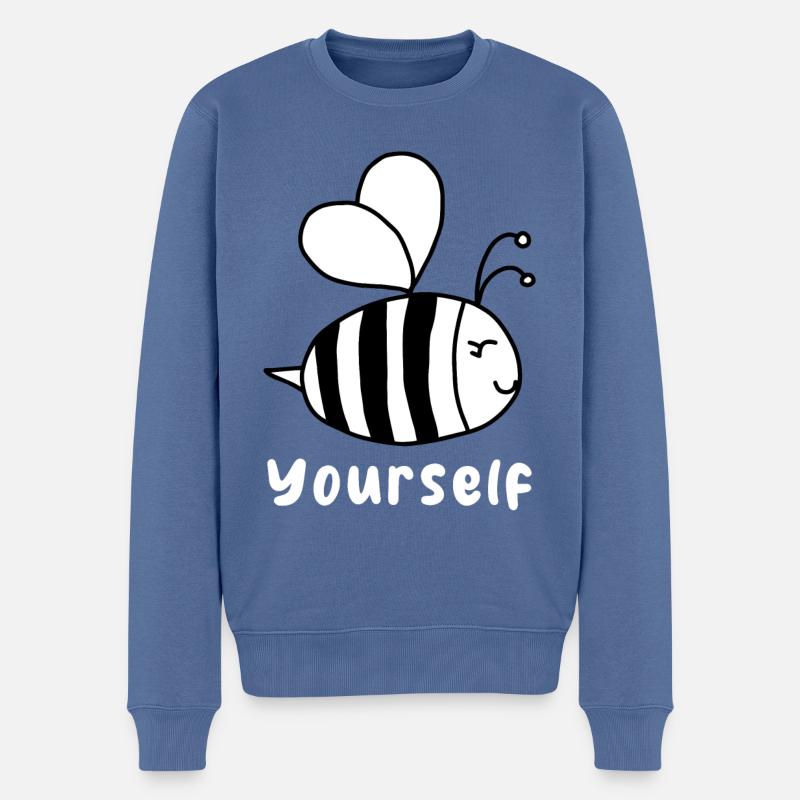 Be(e) yourself - Männer Premium Bio Pullover - Taubenblau