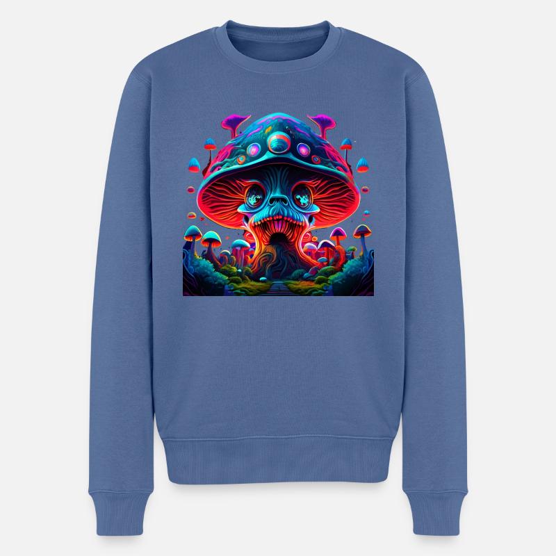 Champignon Psyco - Pull Premium bio Homme - bleu pigeon