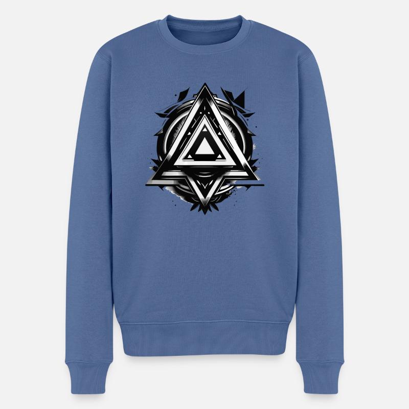 Triangles - Pull Premium bio Homme - bleu pigeon