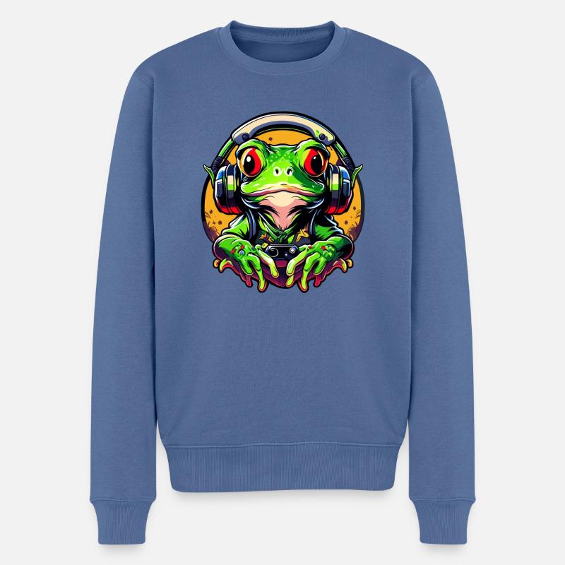 Grenouille de jeu - Pull Premium bio Homme - bleu pigeon