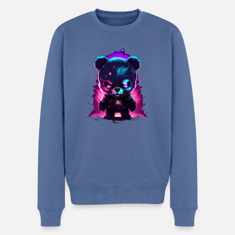 Ours en peluche en colère - Pull Premium bio Homme - bleu pigeon